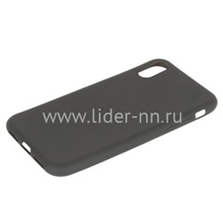 Задняя панель для iPhone X/XS Силикон матовый (черная)