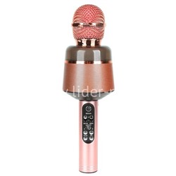 Колонка-микрофон (Q008) Bluetooth/USB/micro SD/FM/AUX/караоке/LED/меняет голос (розовый)
