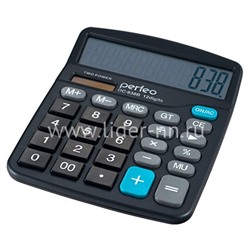 Калькулятор Perfeo (PF_3288) бухгалтерский; 12-разр., DC-838B GT (черный)