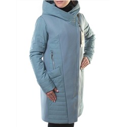 M-7067 GRAY/BLUE Пальто кашемировое женское (100 гр. синтепон)