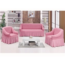 Чехол на диван и 2 кресла "Розовый №207"