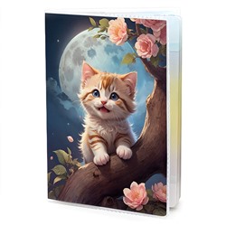 MOB601 Обложка для паспорта ПВХ Котёнок на дереве