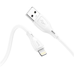 USB кабель Lightning 1.0м HOCO X61 силиконовый (белый) 2.4A