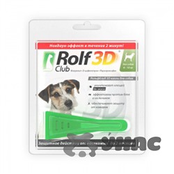 РольфКлуб 3D Капли от клещей и блох для собак 4-10 кг R403 x10/60