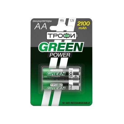 Акк NiMh R 6 2100мАч Трофи Green 2xBL (20)