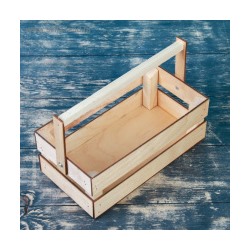 Кашпо деревянное 24.5×13.5×9 см "Двушка Лайт", двухреечное, натуральный Дарим Красиво 2219797
