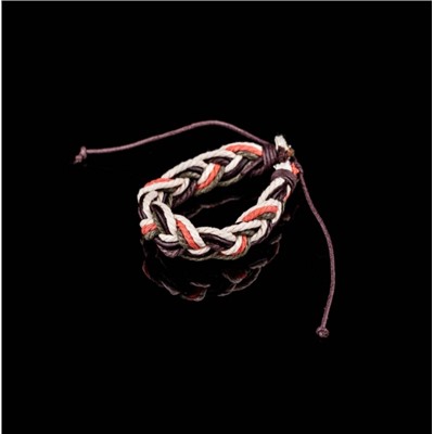 Браслет плетёный текстильный " Кантри " разноцветный 1шт (160-1)