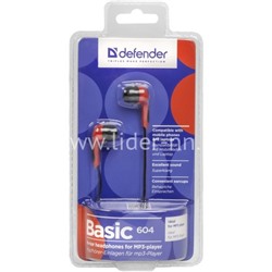 Наушники DEFENDER Basic-604/63605 (черный/красный)