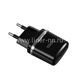 СЗУ Micro USB 2 USB выхода (2400mAh/5V) HOCO C12 (черный)