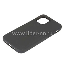 Задняя панель для iPhone 12/12 Pro 6.1" Силикон матовый (черная)