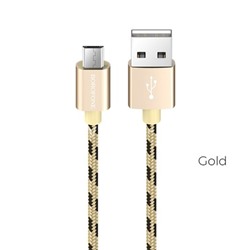 USB кабель micro USB 1.0м BOROFONE BX24 (золото) 2.4A