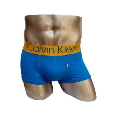 Трусы Calvin Klein голубые с золотой резинкой Швеция A026