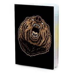 MOB156 Обложка для паспорта ПВХ Рык медведя