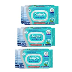 Влажные салфетки Salfeti Antiseptic 70% Антисептические, 72 шт