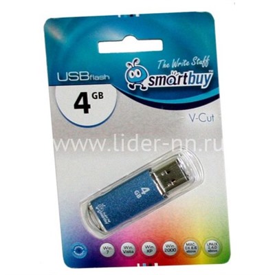 USB Flash 4GB SmartBuy V-Cut синий 2.0