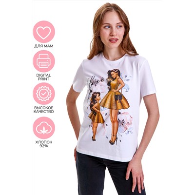 Женская футболка CRAZY GETUP SS22GJ807A Family t-shirts белый