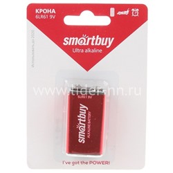 Батарейка алкалиновая Smartbuy 6LR61/1BL (крона)