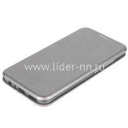Чехол-книжка для Xiaomi Redmi Note 8 Brauffen (горизонтальный флип) серебро (пакет)
