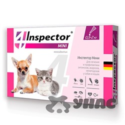 Инспектор Тотал Mini Капли для кошек и собак 0,5-2кг I200 x16/40