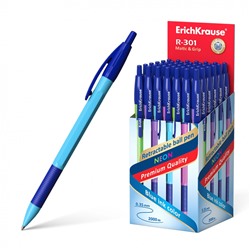 Ручка шарик автом R-301 Matic&Grip Neon 0.7, синий