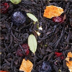 Зимняя вишня Премиум  Индийский чай в прекрасном обрамлении ягод вишни и черники с цедрой апельсина и лимона и листьями брусники