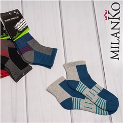 Мужские хлопковые носки с махровым следом (узор 1) MilanKo N-422 (1)