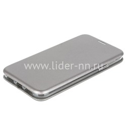 Чехол-книжка для iPhoneXR Brauffen (горизонтальный флип) серебро (пакет)