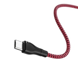 USB кабель micro USB 1.0м BOROFONE BX39 (черный/красный) 2.4A