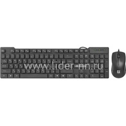 Комплект клавиатура+мышь DEFENDER проводной York C-777 RU, мультимедиа (черный)