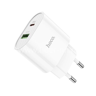 СЗУ с Type-C выходом PD20W + USB выход QC3.0 (6V-3.0A/9V-2.2A/12V-1.5A) HOCO C95A (белый)