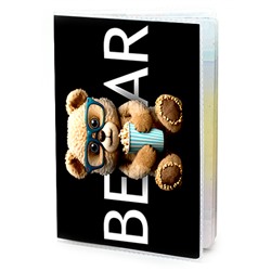 MOB151 Обложка для паспорта ПВХ Bear с попкорном
