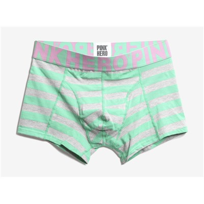 Мужские трусы Pink Hero серые/зеленые полоски удлиненные PH514-7