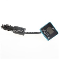 MP3 FM Modulator ((USB/SD/Micro SD/дисплей/пульт/гибкий кронштейн) синий AB-111