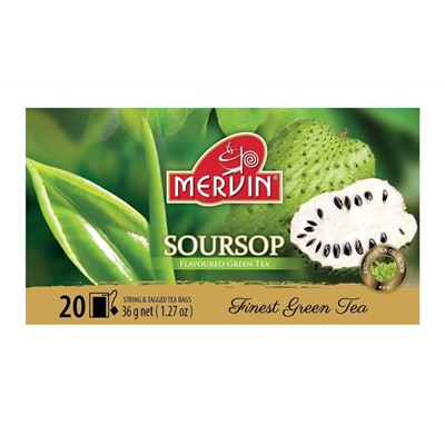Зеленый чай Mervin Ceylon Vihreä tee SourSop (Саусеп) 20 шт