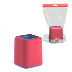 Подставка настольная пластиковая ErichKrause® Forte, Bubble Gum, розовая с голубой вставкой