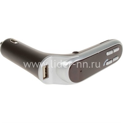 Громкая связь в авто (FM/Bluetooth/AUX/Micro SD/USB 1000mAh) серебро