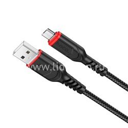 USB кабель micro USB 1.0м HOCO X59 (черный) 2.4A