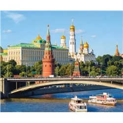 Алмазная мозаика стразами без подрамника "Московский Кремль" 40х50 см