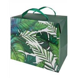 Пакет подарочный -коробка 23*20*14 см, с глян.лам, 250 гр., "Зеленый рай" ПКП-9067 Миленд /1 /12 /0 /216