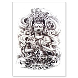 TTWX-016 Временная татуировка Будда, 150х210мм