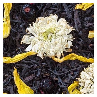 Дмитрий Донской  Смесь отборного индийского черного чая, ягод смородины, лепестков подсолнуха и цветов хризантемы.