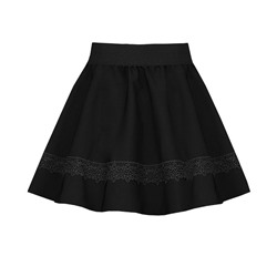 Черная школьная юбка с кружевом 82396-ДШ21