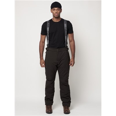 Полукомбинезон брюки горнолыжные мужские темно-серого цвета 6621TC