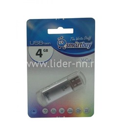 USB Flash 4GB SmartBuy V-Cut серебро 2.0