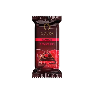 «O'Zera», шоколад горький  Dark & Red berries, 40 г (упаковка 15 шт)