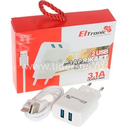 СЗУ ELTRONIC FASTER Type-C (3100 mAh/2 USB) в коробке (белый)