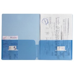 Папка-уголок с 2 карманами Brauberg А4 синяя 0,18 мм (15/120)