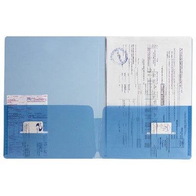 Папка-уголок с 2 карманами Brauberg А4 синяя 0,18 мм (15/120)