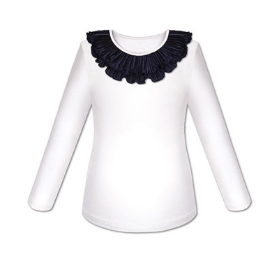 Белый школьный джемпер (блузка) для девочки 8064-ДШ20