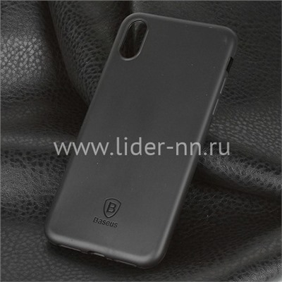 Задняя панель для iPhoneX Силикон (15060ch) черная